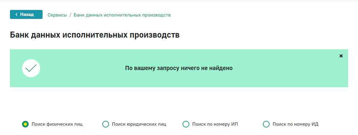 Проверка через сайт приставов (скриншот 4)
